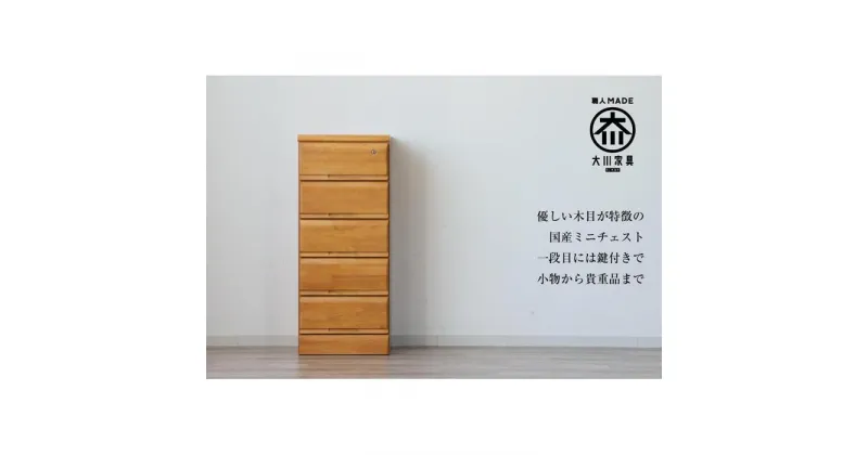 【ふるさと納税】大川家具 チェスト ミニ 幅40cm 引出し 5段 サイド 収納 ナチュラル | 家具 ファニチャー 人気 おすすめ 送料無料