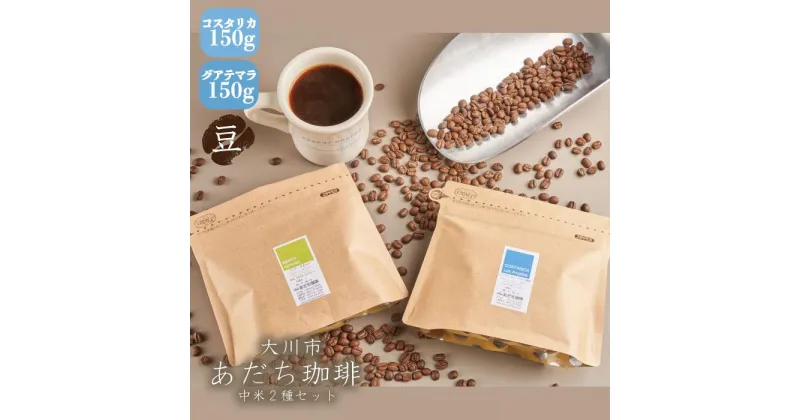 【ふるさと納税】【大川市あだち珈琲】中米2種セット 150g×2（豆） | 珈琲 飲料 コーヒー豆 ソフトドリンク 人気 おすすめ 送料無料