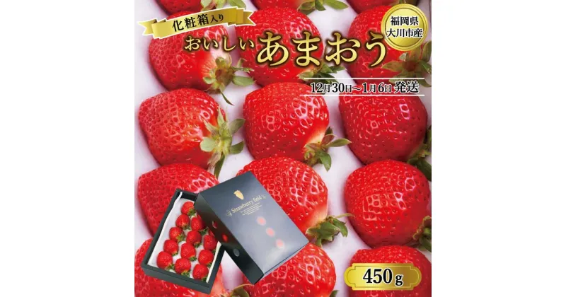 【ふるさと納税】あまおう いちご 450g　1箱 化粧箱入り 大川市産 先行予約 【2024年12月30日～2025年1月6日発送】 | 果物 フルーツ いちご 苺 化粧箱 予約 美味しい おいしい　期間限定 お取り寄せ グルメ ギフト 福岡県 大川市 オリジナル ふるさと納税