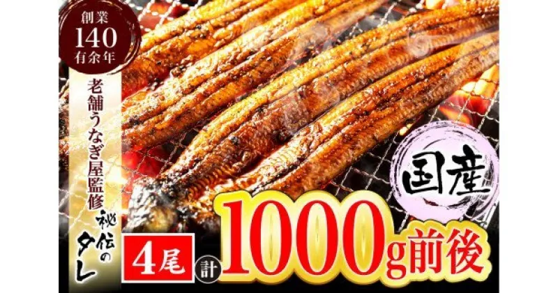 【ふるさと納税】九州産・鰻の蒲焼4尾（1kg前後）【当店オリジナル味付け】_AU-066