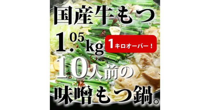 【ふるさと納税】国産牛もつ1kgオーバー！九州味噌もつ鍋 10人前_CW-027