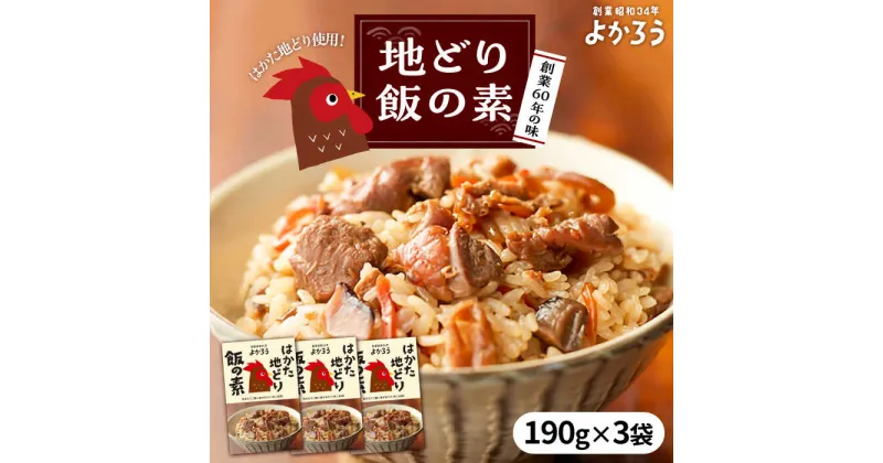 【ふるさと納税】地どり飯の素 セット 190g×3袋 《豊前市》【有限会社よかろう】 鶏飯 鶏めし ご飯の素 地鶏飯 炊き込みご飯の素[VBA008] 12000 12000円