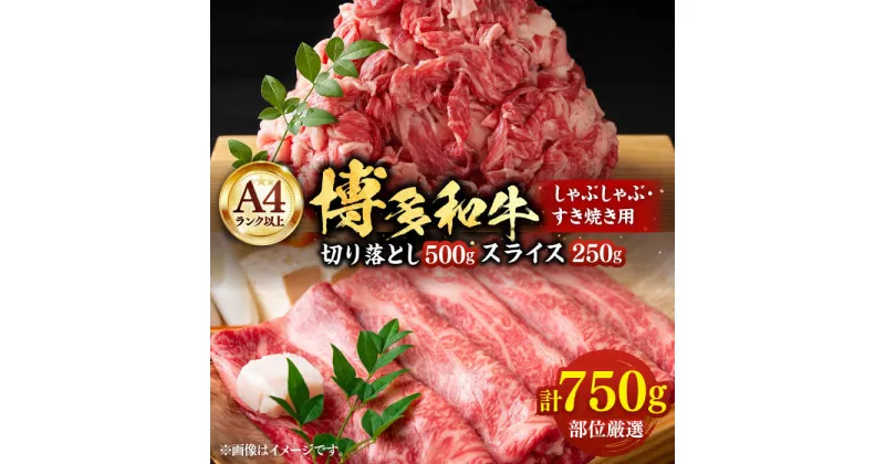 【ふるさと納税】【A4以上】博多和牛 スライス 250g 切り落とし500g しゃぶしゃぶ すき焼き 用 （ 肩ロース / 肩バラ / モモ ）《豊前市》【株式会社MEAT PLUS】肉 牛肉 [VBB007] 13000 13000円