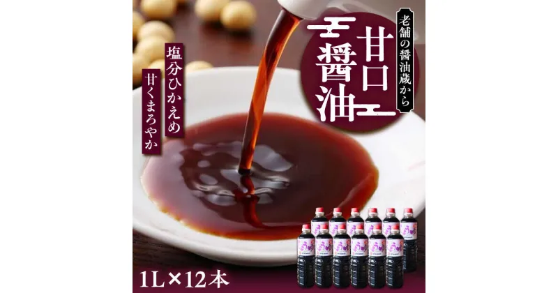 【ふるさと納税】甘口醤油 1ダース（1L × 12本）〜老舗の醤油蔵からお届け〜《豊前市》【浦野醤油醸造元】醤油 調味料 美味しい お試し[VAV010] 24000 24000円