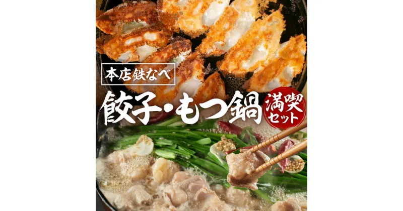 【ふるさと納税】本店鉄なべ　ぎょうざ・もつ鍋 満喫セット 餃子 ぎょうざ 鉄なべ 冷凍餃子 焼き餃子 おつまみ 惣菜 おかず 小分け 薄皮 あっさり もつなべ もつ鍋 ふるさと納税 もつ鍋【040-0003】