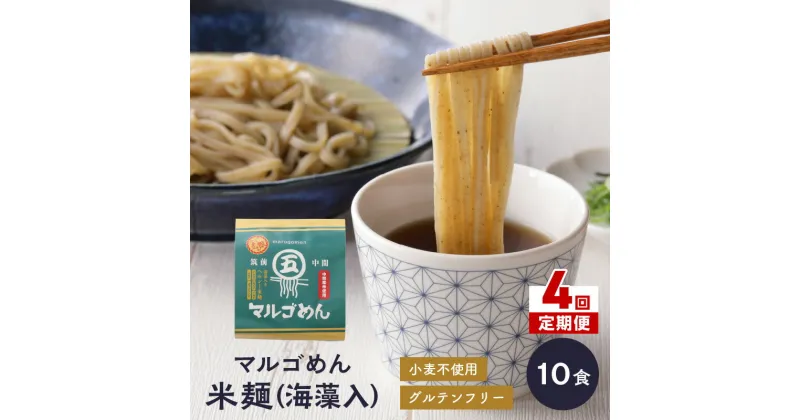 【ふるさと納税】【4回定期便】マルゴめん米麺(海藻入)10食【001-0341】