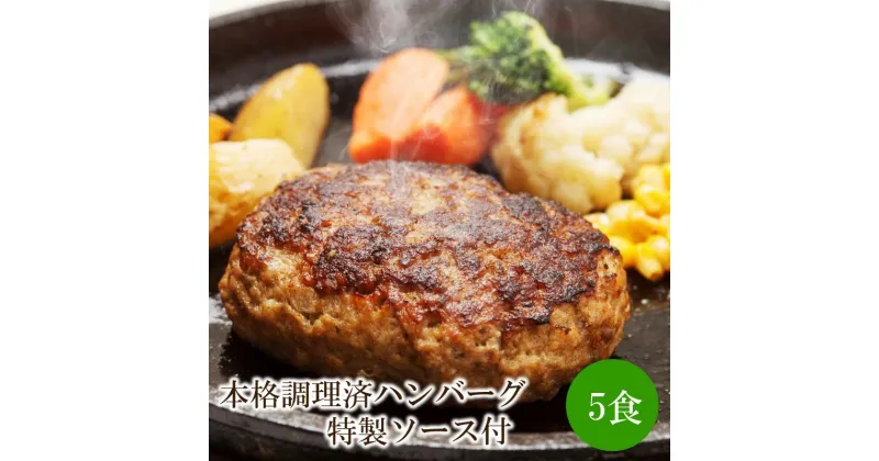 【ふるさと納税】本格調理済ハンバーグ特製ソース付5食【001-0305】