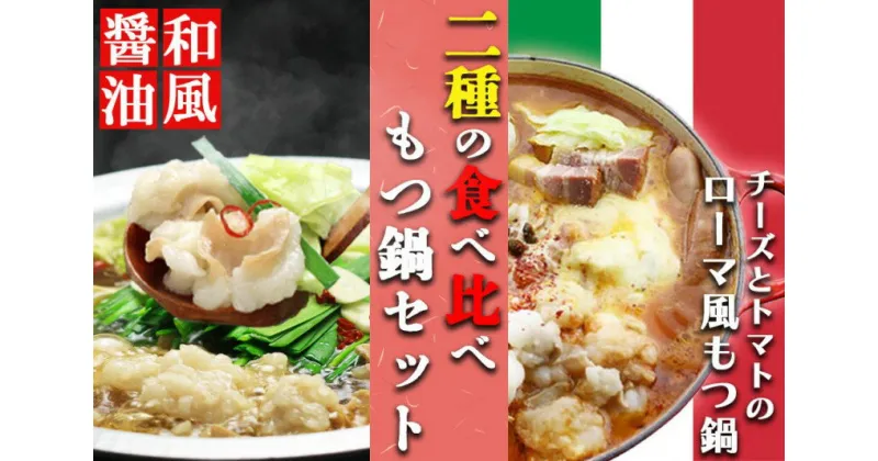 【ふるさと納税】国産牛 上ホルモン 博多 もつ鍋 2種 食べ比べ セット 和風醤油＆チーズとトマトのローマ風　小郡市