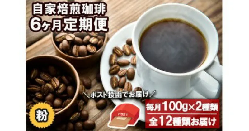 【ふるさと納税】コーヒー 定期便 6ヶ月 自家焙煎 Morrow珈琲 100g×2種 粉 中挽き　定期便・小郡市