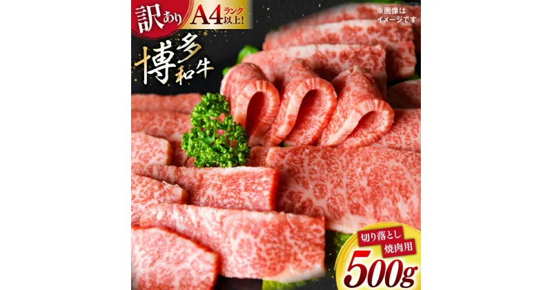 【ふるさと納税】訳あり 博多和牛 A4～A5 切り落とし 焼肉 (肩ロース or バラ）500g 化粧箱 / MEAT PLUS / 福岡県 筑紫野市 [21760469] 肉 牛肉 和牛 黒毛和牛 冷凍