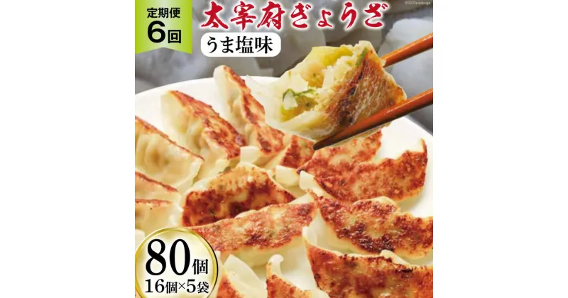 【ふるさと納税】【6回 定期便 】 太宰府ぎょうざ《うま塩味》80個(16個×5袋)×6回 総計480個 / 太宰府ぎょうざ六九 / 福岡県 筑紫野市 [21760489] 餃子 ぎょうざ ギョウザ 冷凍 国産にんにく 国産豚肉 惣菜 手軽