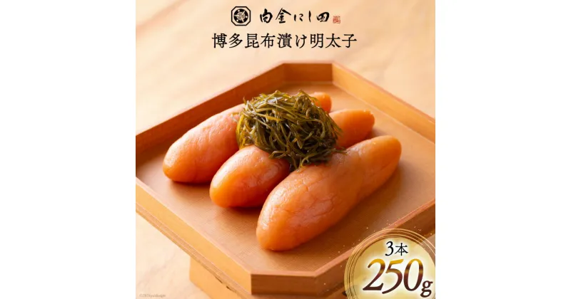 【ふるさと納税】白金にし田特製 博多昆布漬け 明太子 3本 計250g [白金にし田 福岡県 筑紫野市 21760797] めんたいこ 冷凍