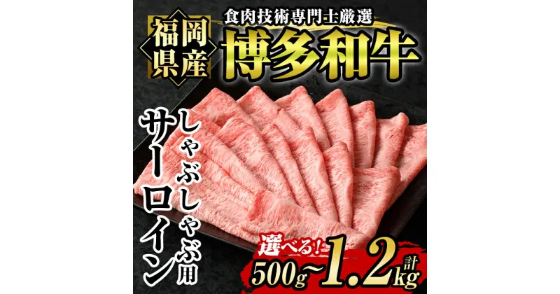 【ふるさと納税】＜容量を選べる！＞博多和牛サーロインしゃぶしゃぶ用(500g or 1.2kg) 牛肉 国産 福岡県産 冷凍 シャブシャブ＜離島配送不可＞【ksg1205・ksg1206】【肉の筑前屋】