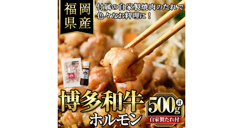 【ふるさと納税】博多和牛もつ鍋用ホルモン 自家製焼肉のたれ付(500g) 牛肉 和牛 博多和牛 国産 ホルモン もつ モツ もつ鍋＜離島配送不可＞【ksg1291】【くしだ企画】