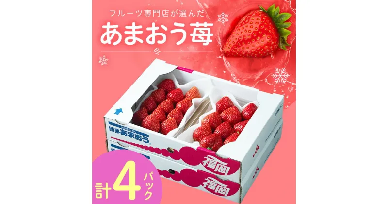 【ふるさと納税】フルーツ専門店が選んだ「あまおう苺」冬4パック(大野城市)_ いちご 苺 イチゴ フルーツ 果物 くだもの ふるーつ 青果 あまおう 旬 人気 産直 農家直送 国産 希少 品種 ギフト 贈答 プレゼント 専門店 【配送不可地域：離島】【1083236】