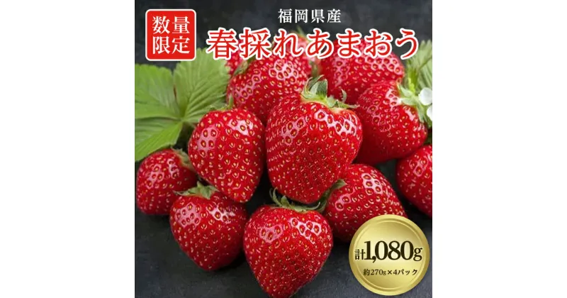 【ふるさと納税】【数量限定】福岡県産あまおう270g×4パック【R7年2月発送開始】_ 苺 フルーツ 果物 ふるーつ くだもの 青果 産直 産地直送 春採れ イチゴ いちご ギフト プレゼント 贈り物 送料無料 【配送不可地域：離島】【1277506】