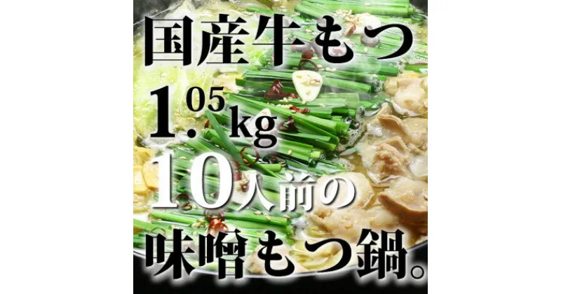 【ふるさと納税】国産牛もつ1kgオーバー!九州味噌もつ鍋　10人前[牛もつ1.05kg/九州味噌スープ付]【配送不可地域：離島】【1526462】