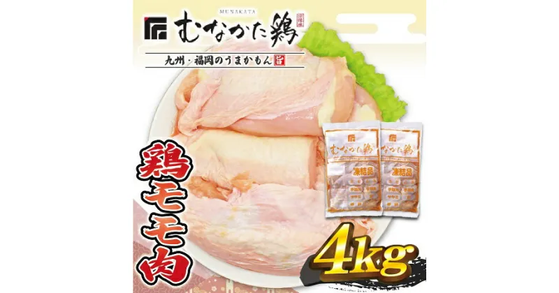 【ふるさと納税】宗像産ブランド鶏【むなかた鶏】モモ肉4kg（平飼い）【JAほたるの里】_HA1416 送料無料ボリューム 大家族 唐揚げ 家族団らん とり鍋 クリスマス チキン