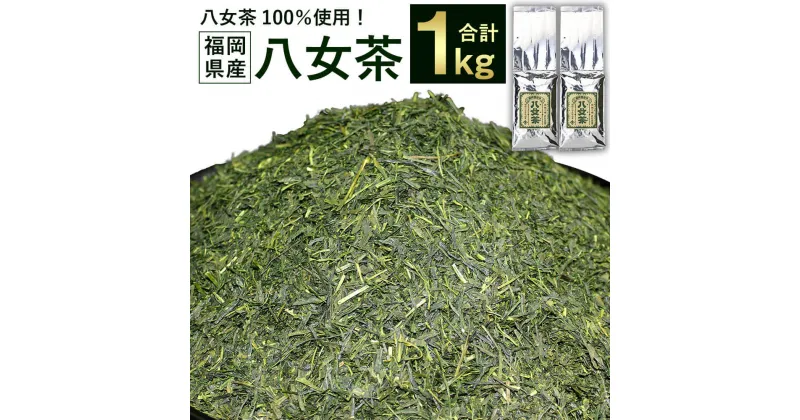 【ふるさと納税】福岡県産 八女茶 100％ たっぷり1kg！ 500g袋詰×2袋 1キロ 煎茶 緑茶 茶葉 日本茶 お茶 九州産 八女市産 送料無料