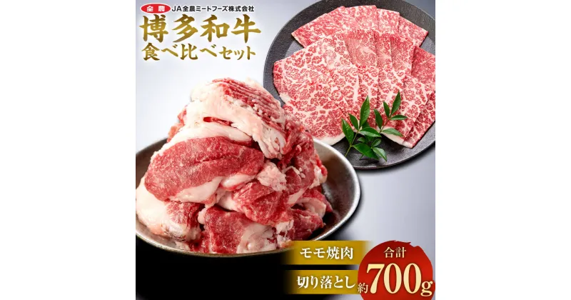 【ふるさと納税】博多和牛の食べ比べセット 約700g（切り落とし 約450g + モモ焼肉 約250g） 牛肉 和牛 お肉 焼肉 食べ比べ 2種セット セット BBQ バーベキュー 冷凍 国産 九州 福岡県 太宰府市 送料無料