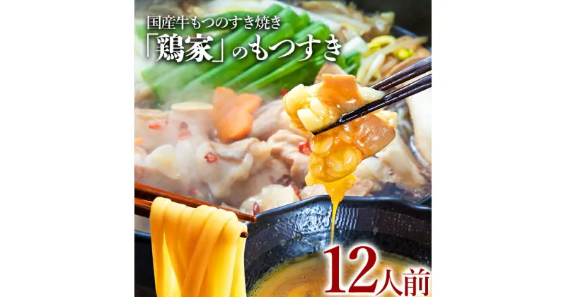 【ふるさと納税】「鶏家」のもつすきセット【2人前×6セット】 合計12人前 国産 牛もつのすき焼き 牛モツ もつ すき焼き タレ付き うどん 鍋セット ギフト 贈り物 冷凍 送料無料