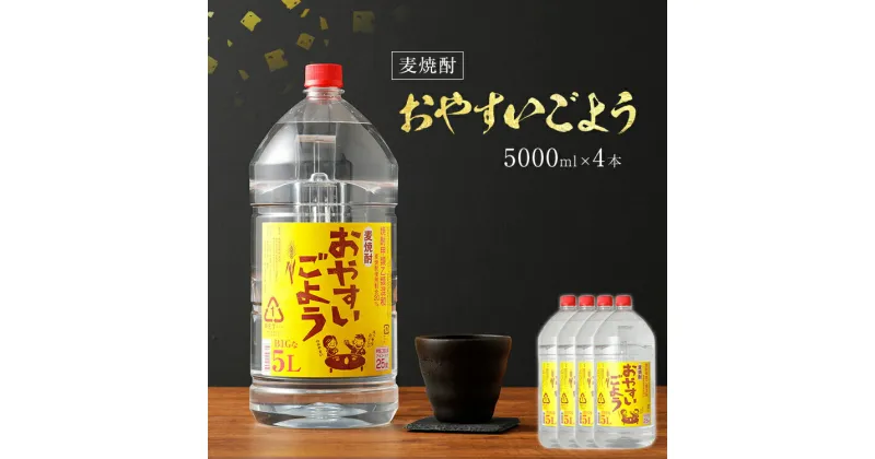 【ふるさと納税】麦焼酎おやすいごよう　5000ml×4本セット 合計20,000ml 5L アルコール度数25度 麦焼酎 ボトル焼酎 翁酒造 送料無料