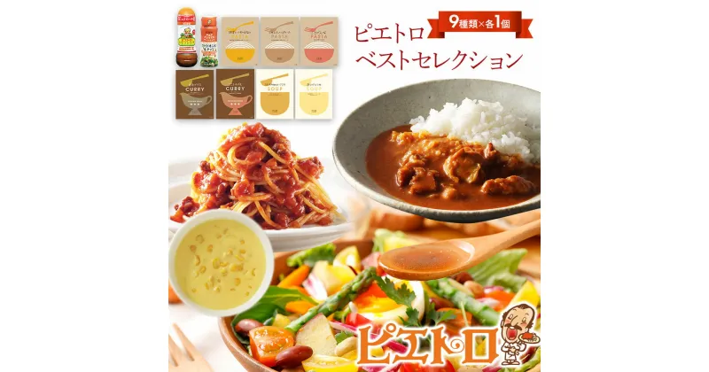 【ふるさと納税】ピエトロベストセレクションセット 9種類×各1個 ドレッシング カレー パスタ麺 調味料 スープ パスタソース 詰め合わせ 食べ比べ レトルト 長期保存 ピエトロ 送料無料