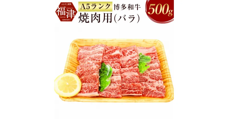 【ふるさと納税】【A5ランク】 博多和牛 焼肉用 （バラ）500g A5 和牛 牛肉 バラ 焼き肉 焼肉 冷凍 九州産 国産 送料無料 [F2165]