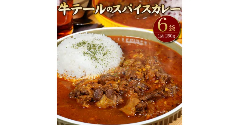 【ふるさと納税】【本格スパイス】国産 牛テールのスパイスカレー たっぷり 6食分 250g×6パック 6袋 牛テールカレー 牛テール スパイスカレー カレー カレーライス 中辛 レトルト 温めるだけ 簡単 食品 冷凍 福津市 送料無料 [F4469]