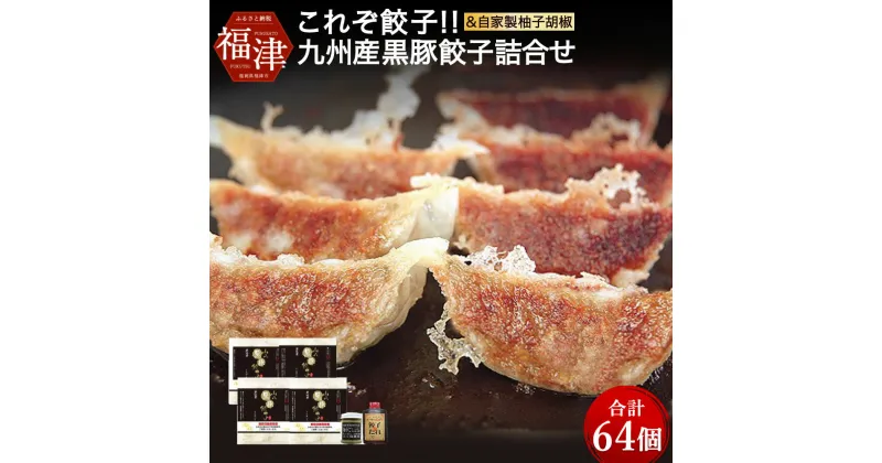 【ふるさと納税】これぞ餃子！！ 九州産黒豚餃子詰合せ (福津の極み認定商品)＆自家製柚子胡椒 16個×4パック 合計64個 特製たれ 柚子胡椒 付き 福津の極み認定商品 冷凍 豚 黒豚 餃子 ぎょうざ ギョーザ 惣菜 中華 送料無料 [F3211]