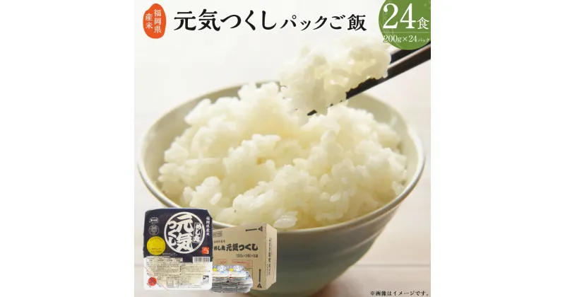 【ふるさと納税】福岡県産米 無添加 元気つくし パック ご飯 200g×24パック パックごはん 米 白米 ごはん ライス 保存食 備蓄 一人暮らし 送料無料 [F2308]