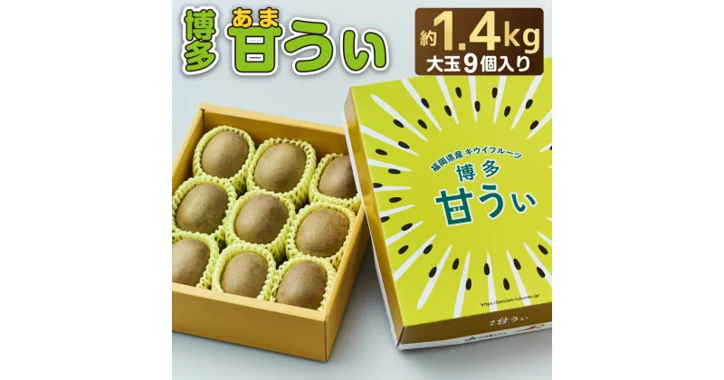 【ふるさと納税】福岡県ブランドキウイフルーツ「博多甘うぃ」化粧箱 大玉 9玉 約1.4kg 果物 果実 オリジナル品種 常温 送料無料 【2024年11～12月出荷】［F2279］