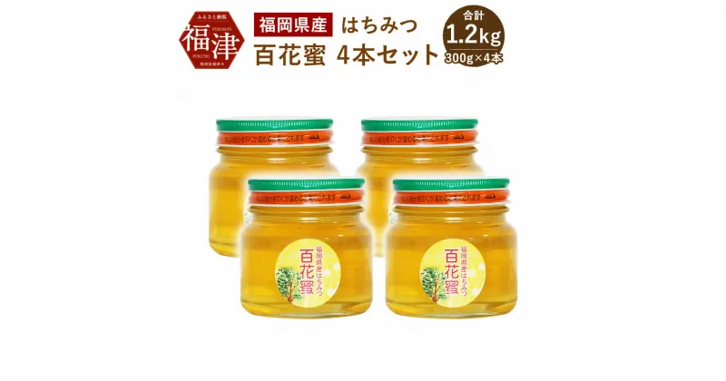 【ふるさと納税】福岡県産 はちみつ 百花蜜 4本セット 300g×4 合計1200g 1.2kg 国産 非加熱 純粋 蜂蜜 ハチミツ 百花蜂蜜 送料無料[F2071]