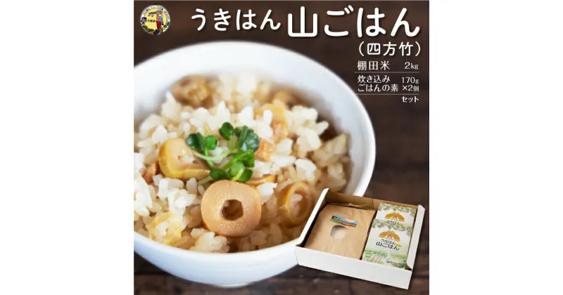 【ふるさと納税】 道の駅うきは うきはん 山ごはん (四方竹) (棚田米2kg・炊き込みごはんの素170g×2個) セット