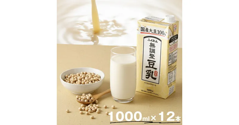 【ふるさと納税】豆乳 国産 大豆100％ 無調整 ふくれん 1000ml 12本 計12L 紙パック 無調整豆乳 乳飲料 ドリンク 国産大豆 送料無料 M243-4P