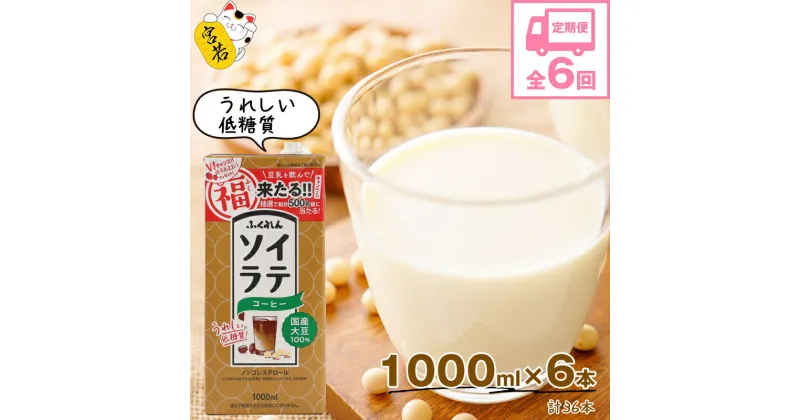 【ふるさと納税】【6ヶ月連続定期便】豆乳 国産 ソイラテコーヒー 1000ml 6本 6回（6ヶ月） 計36本 紙パック 豆乳 コーヒー 大豆飲料 カフェ 豆乳ラテ ソイラテ ドリンク 国産大豆 イソフラボン 低糖質 九州 福岡県 送料無料 M436P-2P ふくれん