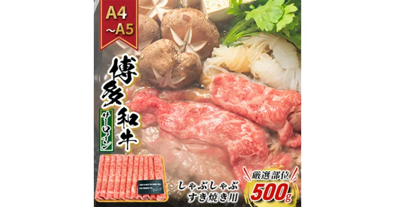 【ふるさと納税】【4月から順次発送】牛肉 サーロイン A4～A5 厳選部位 博多和牛 しゃぶしゃぶ すき焼き用 500g 配送不可：離島　朝倉市　お届け：入金確認後2週間～1カ月。