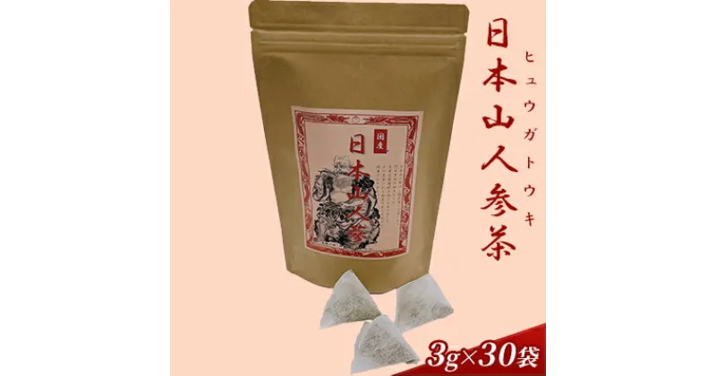 【ふるさと納税】日本山人参茶 ヒュウガトウキ茶 3g×30袋　 飲料類 ソフトドリンク お茶 飲み物 ティーバック 朝倉市産 国産 植物茶 神の草