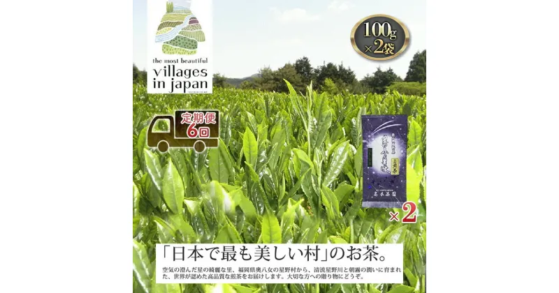 【ふるさと納税】定期便 6ヶ月 お茶 煎茶 八女茶 100g×2袋 奥八女 星野村 深蒸し 高級 深蒸し 茶 星野茶 緑茶 6回 コース お楽しみ　定期便・朝倉市