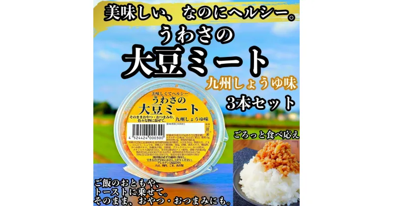 【ふるさと納税】【ふるさと納税】大豆 加工品 うわさの大豆ミート 九州しょうゆ味 80g×3本 セット 健康 ヘルシー　【朝倉市】　朝倉市