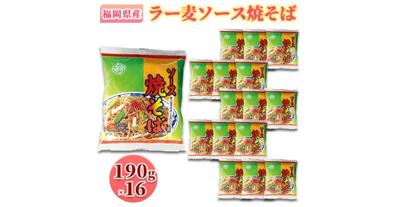 【ふるさと納税】焼きそば 福岡県産 ラー麦 ソース焼そば 1ケース 麺　朝倉市