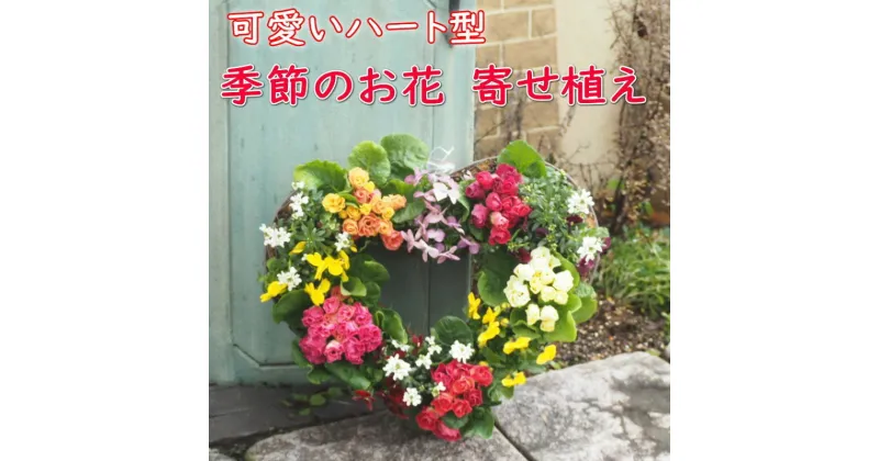 【ふるさと納税】リース 季節のお花 寄せ植え (ハート型リース) 花 お花 寄植え ガーデン