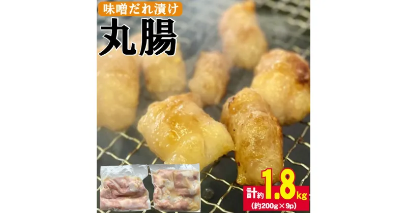 【ふるさと納税】ホルモン 牛 丸腸 味噌だれ漬け 計約1.8kg (約200g×9p) 牛肉 ※配送不可：離島