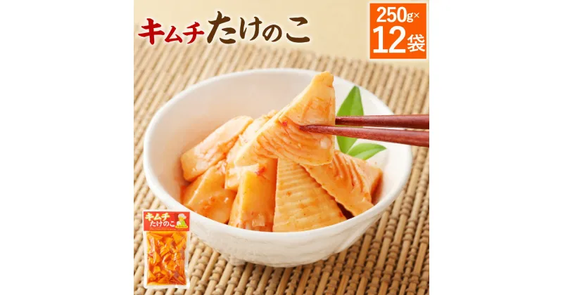 【ふるさと納税】キムチ たけのこ 12袋 250g×12袋 筍 タケノコ 国産筍使用 保存食 備蓄 おかず 惣菜 おつまみ 加工食品 パック 国産 送料無料