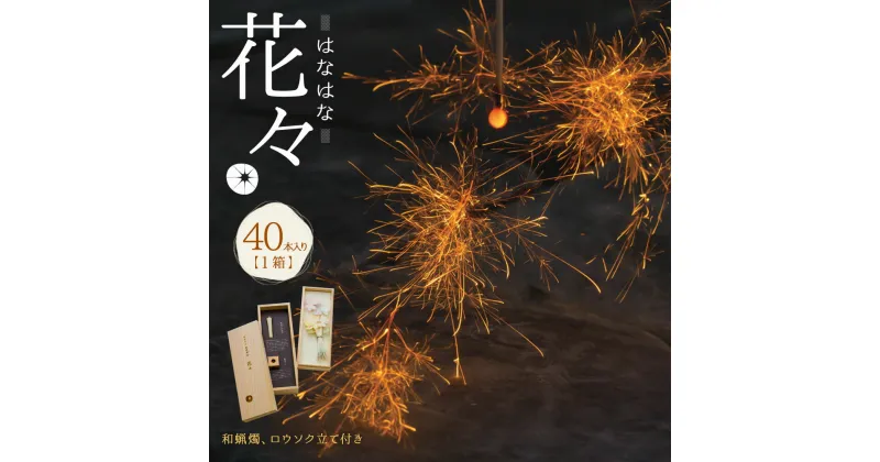 【ふるさと納税】お取り寄せ花火 花々 はなはな セット 288×96×65mm 和蝋燭 ロウソク立て付き 40本入り 1箱 花火 線香花火 国産 キャンプ お中元 プレゼント 職人技 筒井時正玩具花火製造所 福岡県 みやま市 送料無料